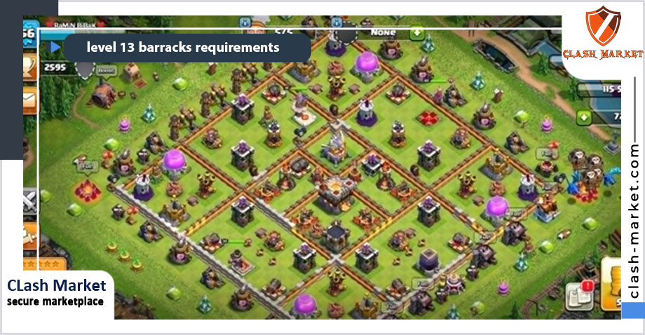how much does it cost to upgrade barracks to level 13